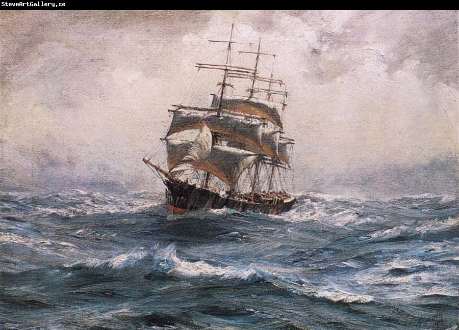 Thomas Somerscales A Ship running before a Gale